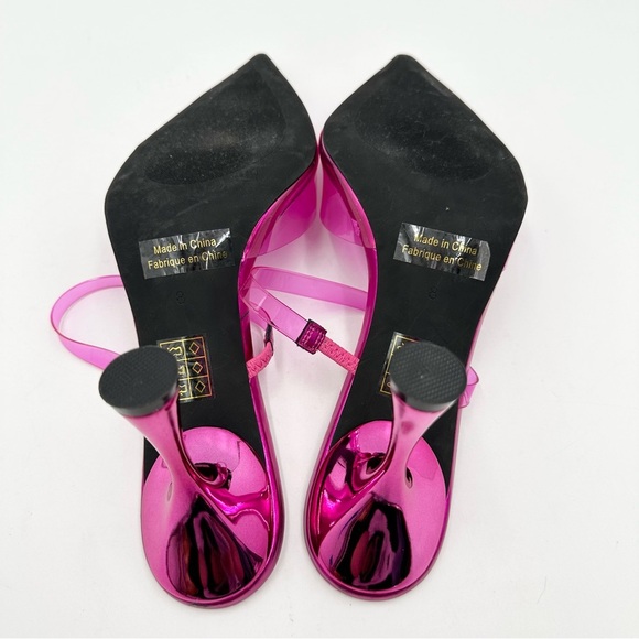 Jeffrey Campbell x Free People Mika Vinyl Heels in Fuchsia - Picture 9 of 10